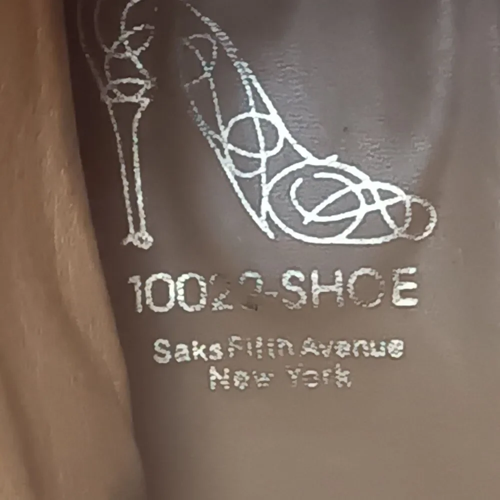 Saks fifth avenue Tall Suede Boots Womens Size 40.5 Brown Made in Italy